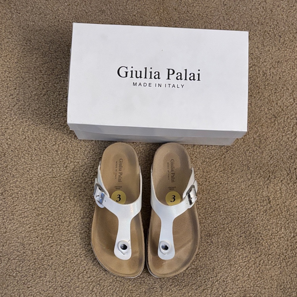 Giulia Palai Kids White Sandals